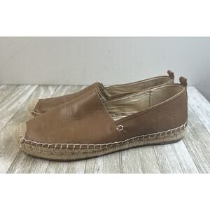 Sam Edelman Shoes Women’s Kesia Brown Tan Leather Espadrilles Slip on Size 8.5 M
